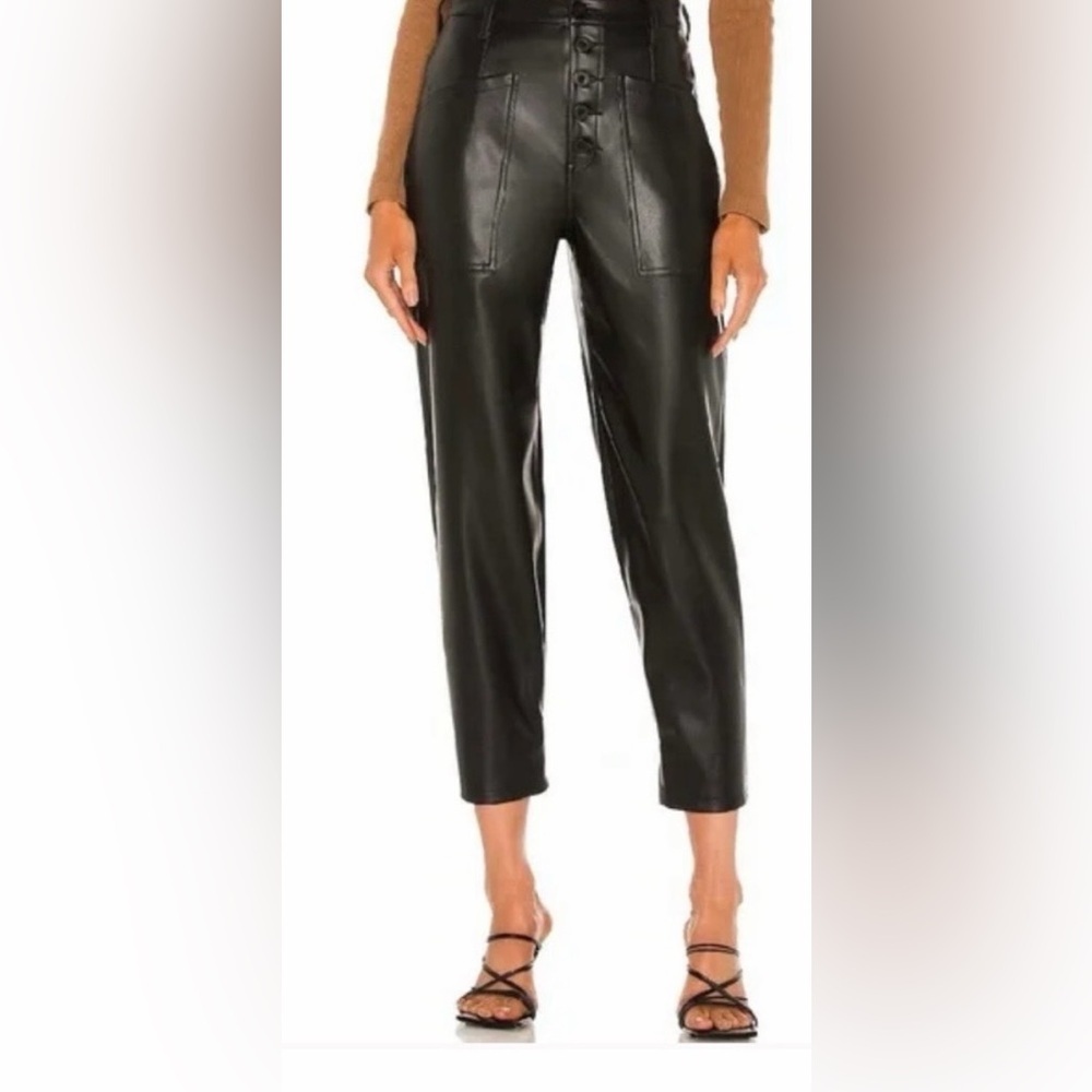 Pistola Tammy Black Vegan Leather Trouser Pant Size 26